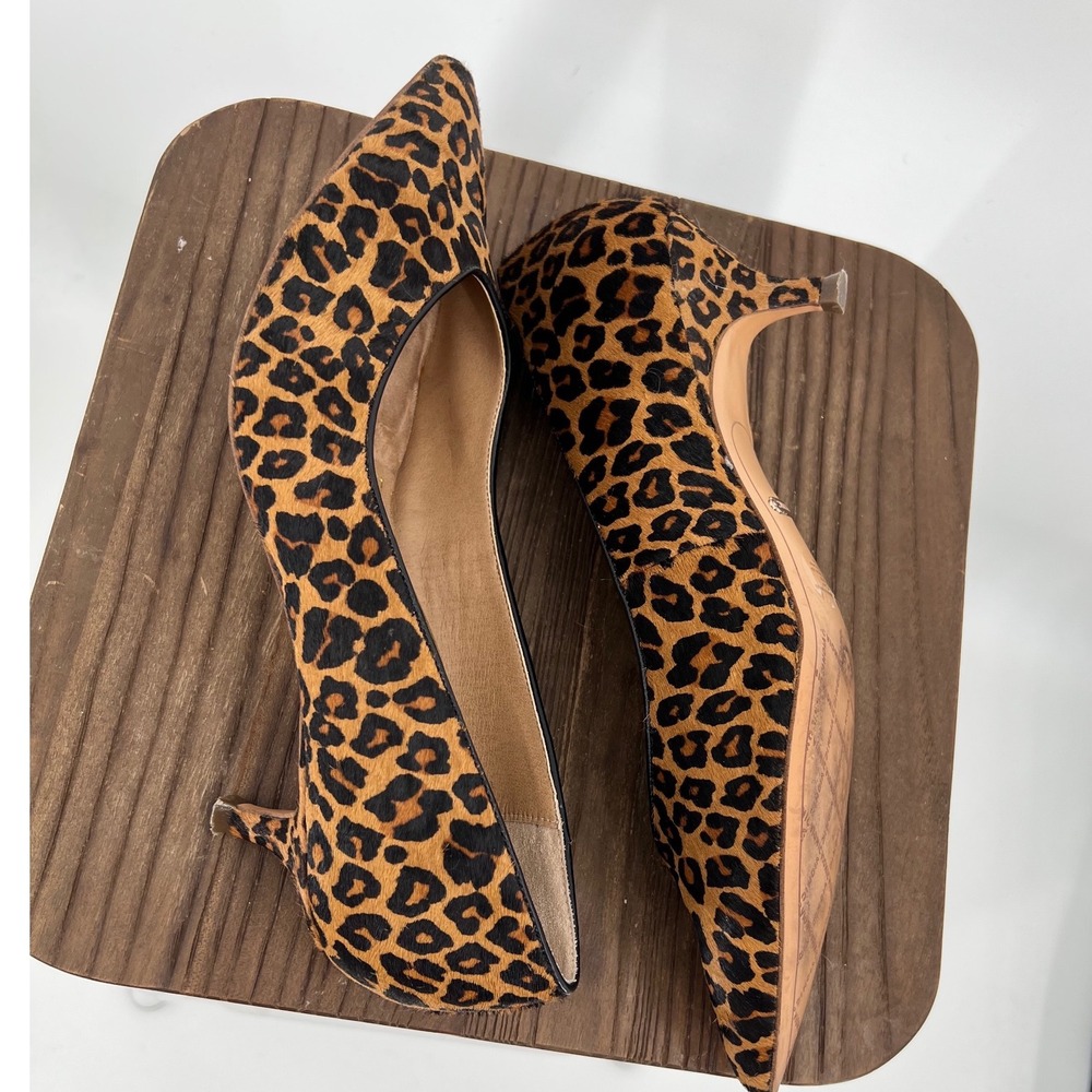 Vionic Josie Leopard Print Calf Hair Kitten Heel Pumps Brown Black Size 9.5 - Picture 4 of 7